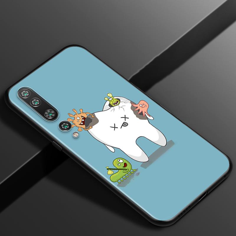 Dentist Teeth Tooth For Xiaomi Mi 11i 11 10T 10 9T 9 A3 8 Lite CC9 SE Note10 Lite Ultra Pro Black Soft Phone Case