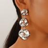 Vintage Exaggerate Twisted Knot Drop Earrings for Women Thick Metal Big Earrings for Women Banquet Party Jewelry Gifts
