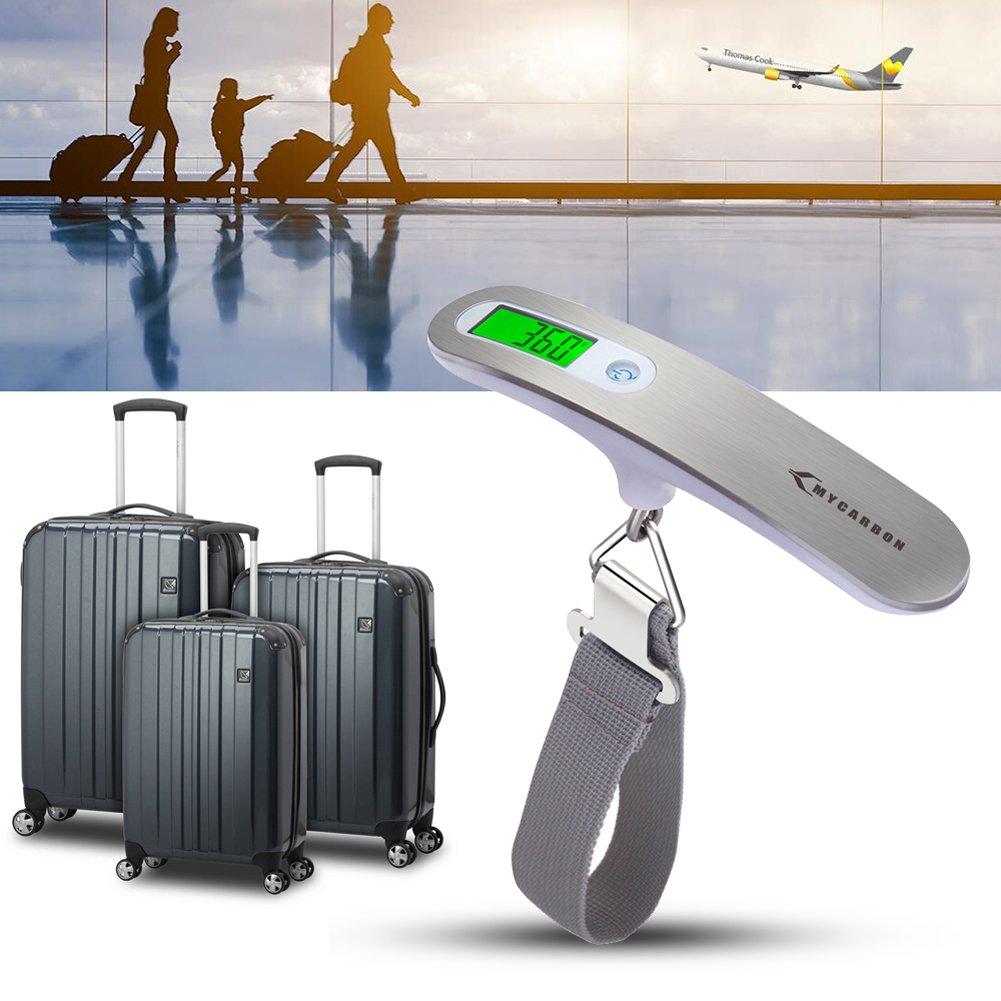 MYCARBON Luggage Travel Digital Scale for Portable Digital Scale with Stainless Steel Weighs Up To Hanging Luggage Ideal for and Home with Tare