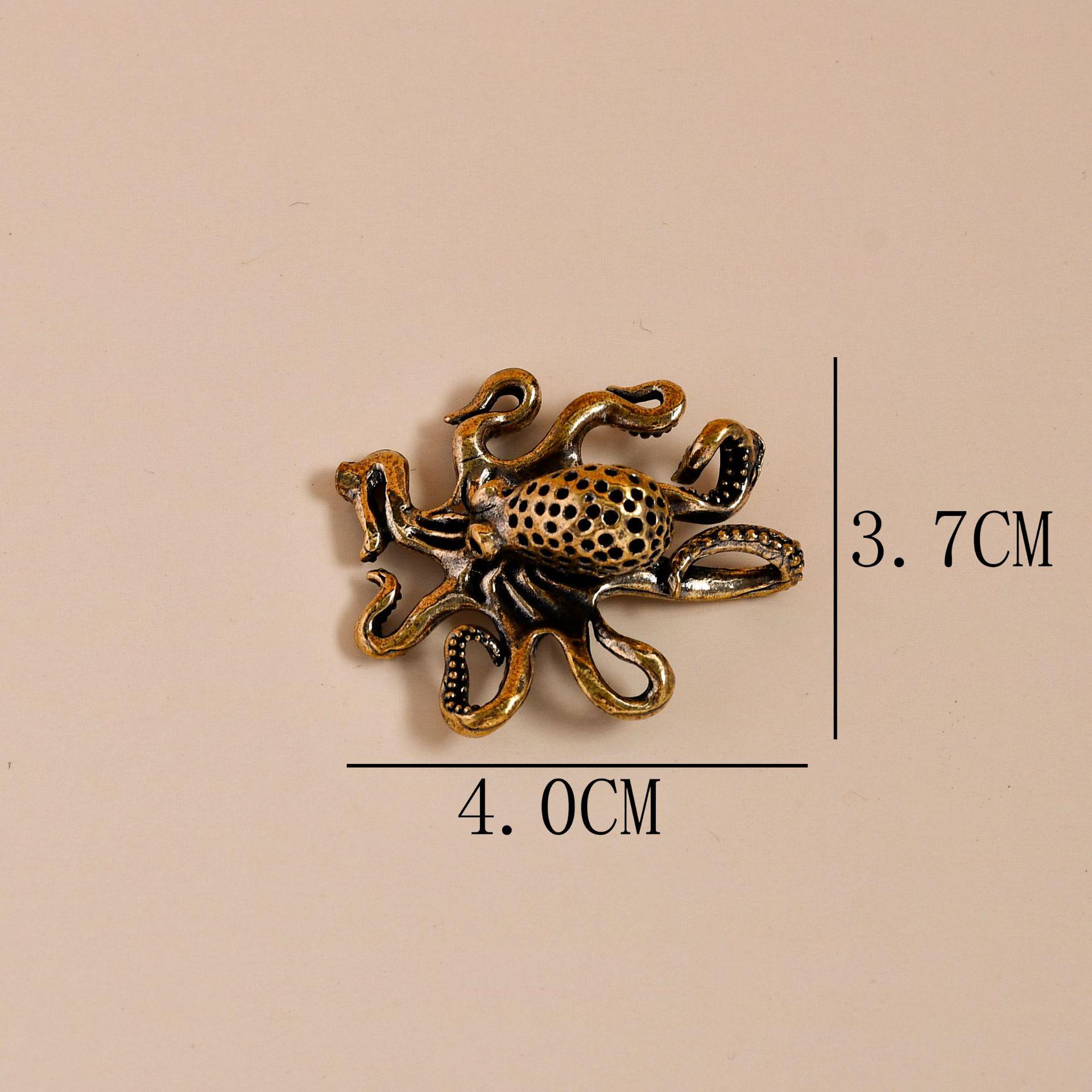 Solid Brass Octopus Tea Ceremony Ornament - Creative Desktop Accessory