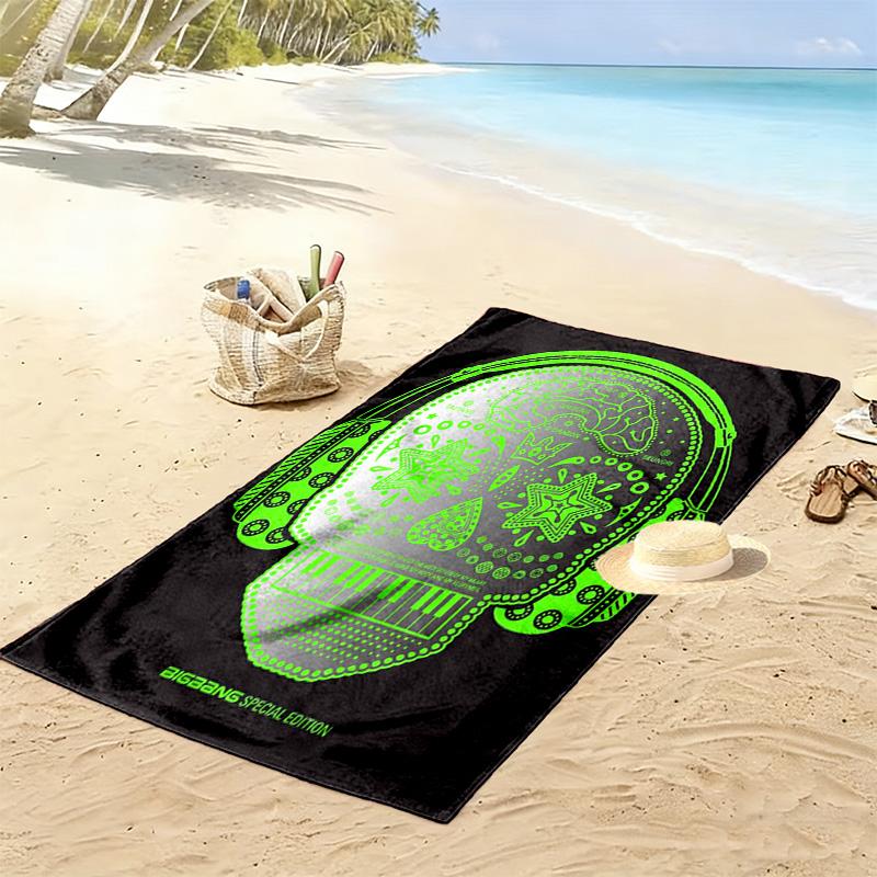 Big Bang: Icons Music Style Beach Towel Outdoor Camping Beach Absorbent Bath Towel Swim Seaside Beach Comfort Printing Travel and Vacation Towels