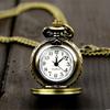 Retro Vintage Steampunk Quartz Necklace Carving Pendant Chain Clock Pocket Watch