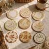 Round Heat Insulation Pad Flower Table Mats Non-Slip Cup Mat  Kitchen