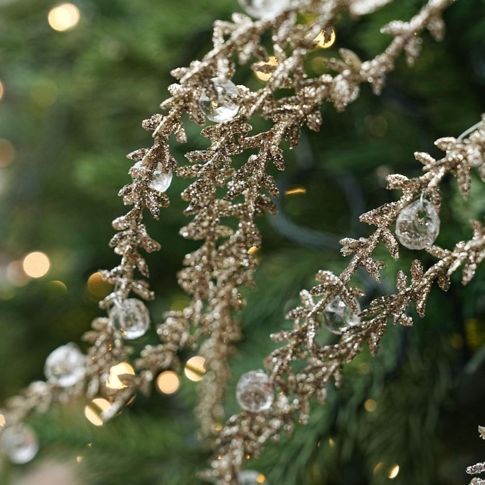 Sparkling Christmas Weeping Spray Pick Realistic Bead Chain Weeping Willow Branch Vase Fill