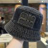 Fisherman Hat for Women Versatile Embroidery Letters Big Head Circumference Showing Face Small Basin Hat Sun Protection Bucket Hat