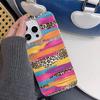 Phone Case For iPhone 17 17Air 16 15 14 13 12 11 Pro Max Colorful Pigment Leopard Print Lychee Grain Silicone Soft Cover Funda