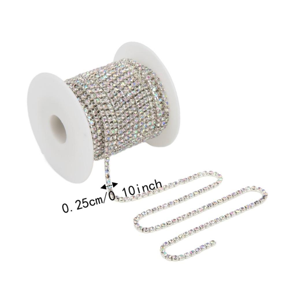 1pcs Ideal 10 Yards Rhinestone Trim 2.5mm AB Color Crystal Rhinestone Chain Rhinestone Cup Chain For DIY Crafts