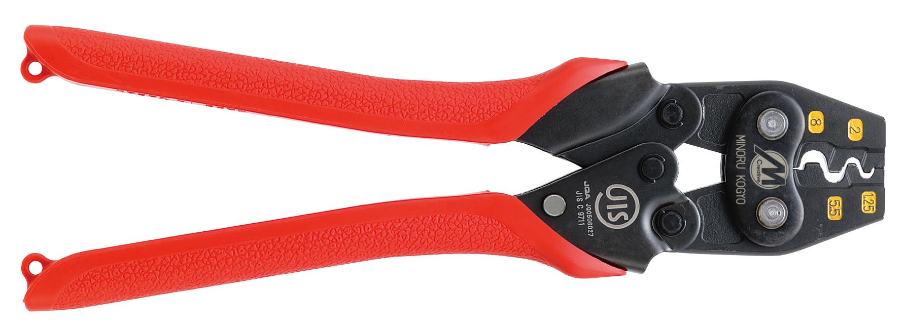 

Minoru Industrial M-Creative Crimping Tool, Crimping Pliers (for bare crimp terminals and sleeves) 1.25, 2, 5.5, 8, JIS MC10H008J