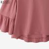 ZANZEA Women Summer V-Neck Loose Casual 3/4 Sleeve Blouse