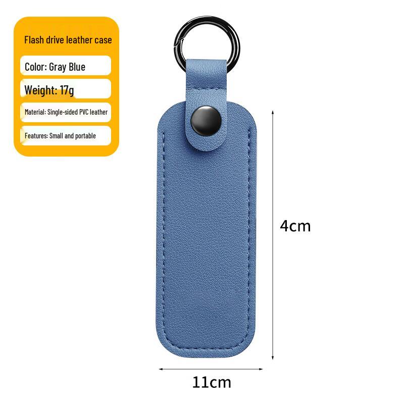 BUBM Portable PU Leather USB Drive Case with Keychain