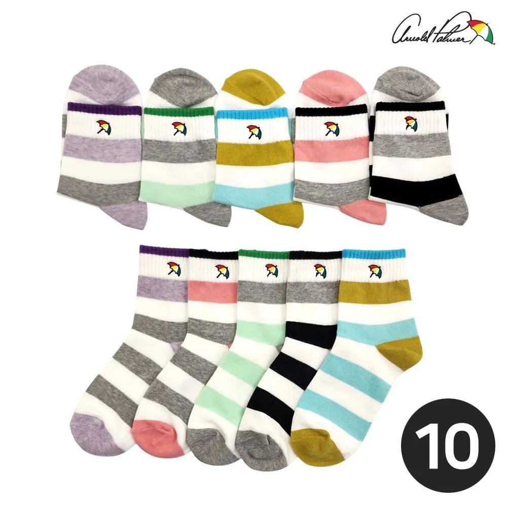 Arnold Palmer Women s Mid-Calf Socks Fashion Striped Casual Sneaker Socks 10-Pair Set 10 pairs - Bead collar medium thickness