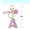 Flash Powder 26 English letters, diy, Resin keychain, purple flower, pendant, bag pendant, keychain, Christmas gift, Stocking stuffers