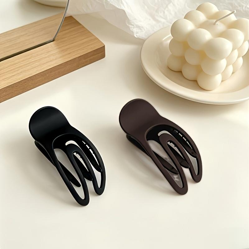 2pcs Concave Bun Duckbill Clip, Easy Half-Ponytail Clamp, with a Frosted Matte Texture, Versatile, Can Secure Low Buns, Top Knots, And Side Ponytails,