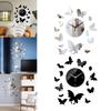 Modern Wall Clock Art Decal Removable Acrylic Mute for Office Decor