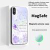 Beautiful Purple Shell For Magsafe iPhone 17 Pro Max 16 E 15 14 13 Plus 12 Mini 11 17 Air XR Xs Max 7 Plus Glass Phone Case