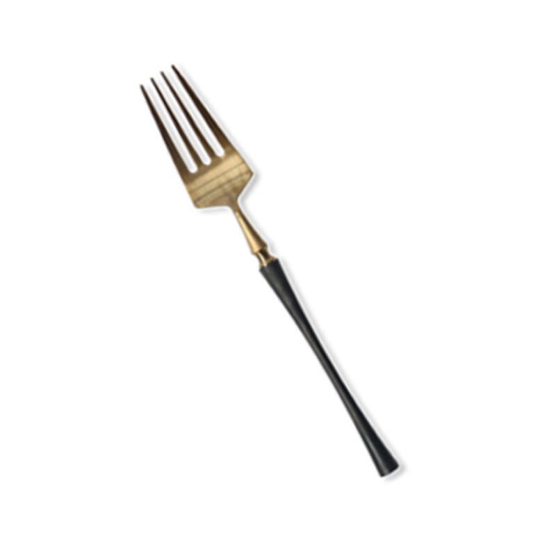 Belle Gold Black Table Fork Cutlery Dinnerware