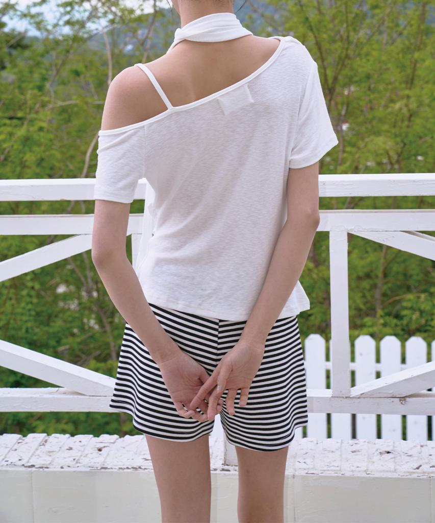 THE GREEN LAB Striped Shorts [White]