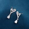 S925 Sterling Silver Heart & Water Drop Earrings for Women – 2026 New Luxury Design, Hot-Selling Dangle Style.