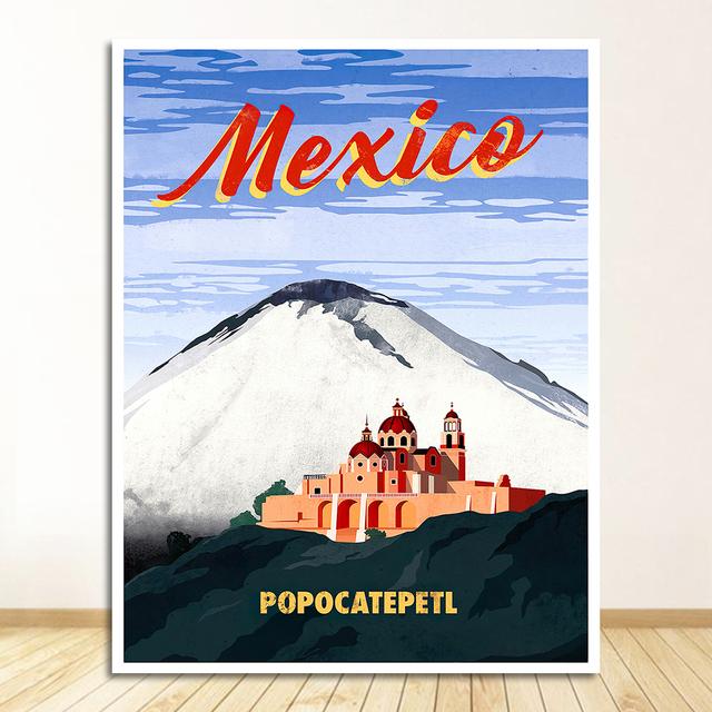 

Плакат, холст, картины, винтажные настенные крафт-плакаты с покрытием, настенные наклейки, домашний декоративный подарок, Мексика, пирамида майя, искусство путешествий 21cm×30cm NoFrame