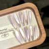 Handmade Nude Cat Eye Almond Press On Nails Simple Design Full Cover Acrylic False Nail Tips Manicure