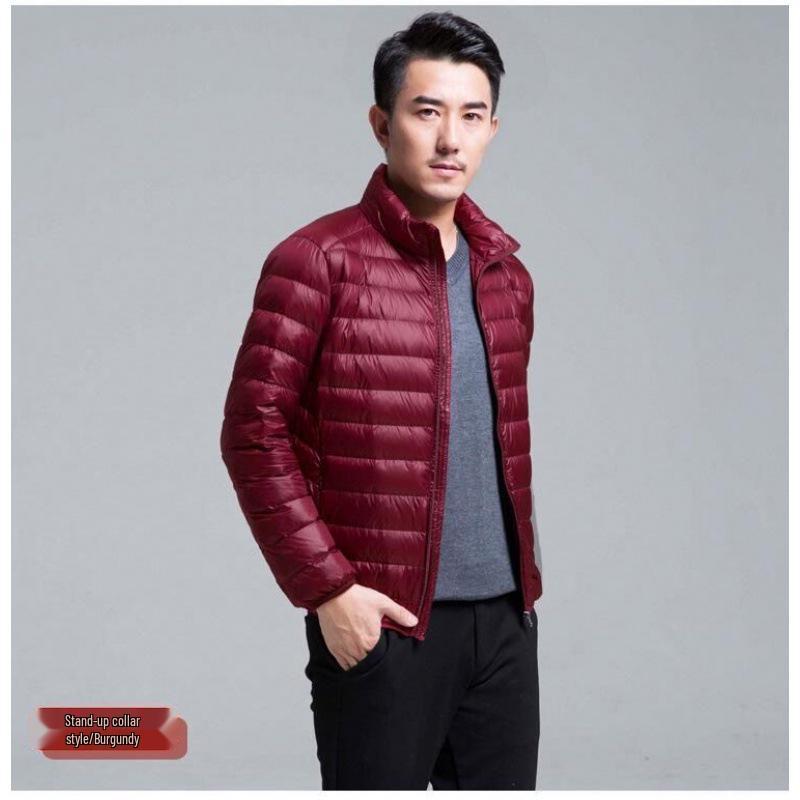 

Men s Lightweight Stand Collar Hooded Cotton Jacket - Slim Fit, Solid Color, Autumn/Winter Casual Zipper 5XL