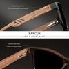 BARCUR Original Design Natural Wood Sunglasses Polarized Business Sun Glasses for Men Eyewear Square Luxury Brand Eyewear