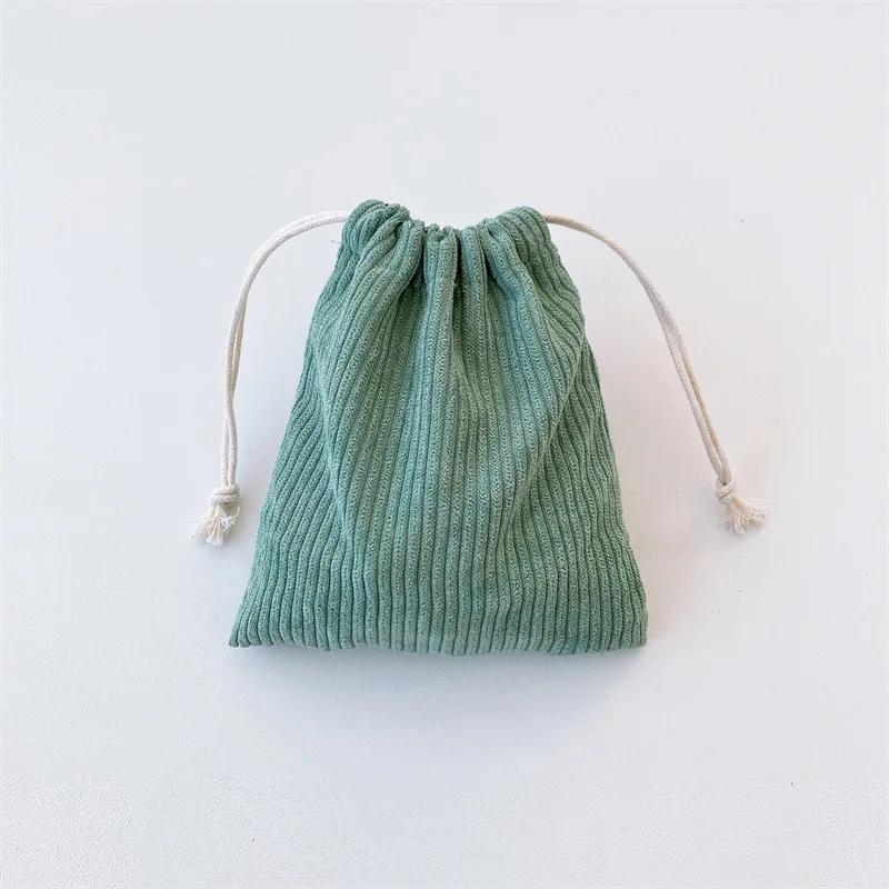 

Vintage Small Mini Women Corduroy Drawstring Bags Cosmetic Bag Women Makeup Pouch Travel Organizer Toiletry Jewelry Dust Bag