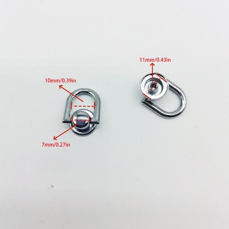 30 Piece Screw-Back Bag Hardware Fitting D Shape Metal Set for Purse Handle Mounting, Repair Work and DIY Bag Making Projects