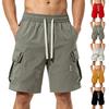 Herren Sommer Cargo-Shorts Mehrere Taschen Street Style Patchwork Lässig Entspannte Passform Elastischer Bund Knielange Shorts