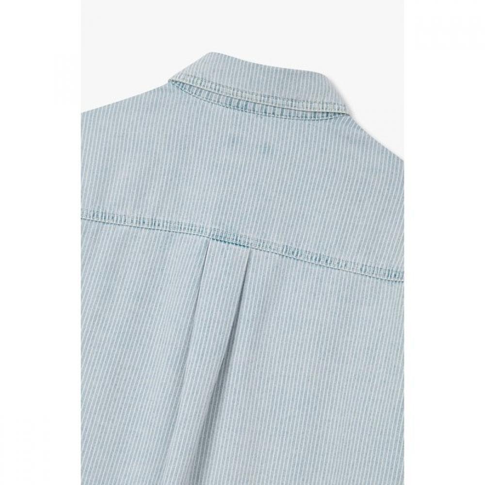 Studio Tomboy Stripe Denim Short Sleeve Shirt 91m6221224 