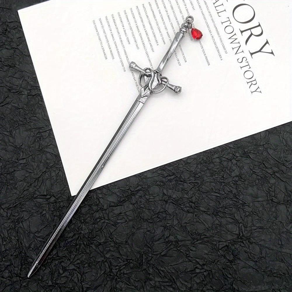 Ruby Pendant Vintage Hair Stick Headband, Vintage Style Headwear, Hanfu Paired with Exquisite Hairpin Accessories.