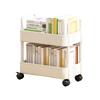 Mobile Bookshelf With 4 Wheels 20lbs Max Load Capacity Storage Rack Multifunctional Utility Storage Cart For Kitchen Bathroom (37 X 25 X 43.5CM)