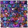 50/100PCS Neon Light Graffiti Stickers Water Cup Mobile Waterproof Decorative Stickers Creative Stationery Notebook Stickers
