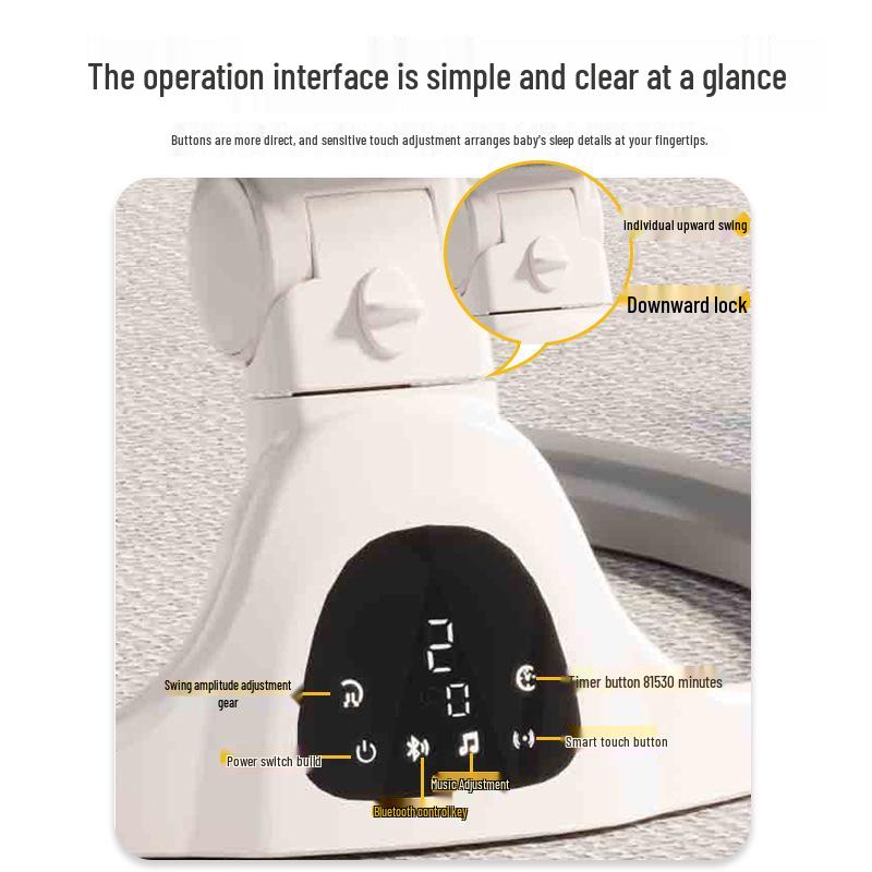 Electric Baby Rocking Chair with Music & Recliner - Newborn Sleep Aid Cradle