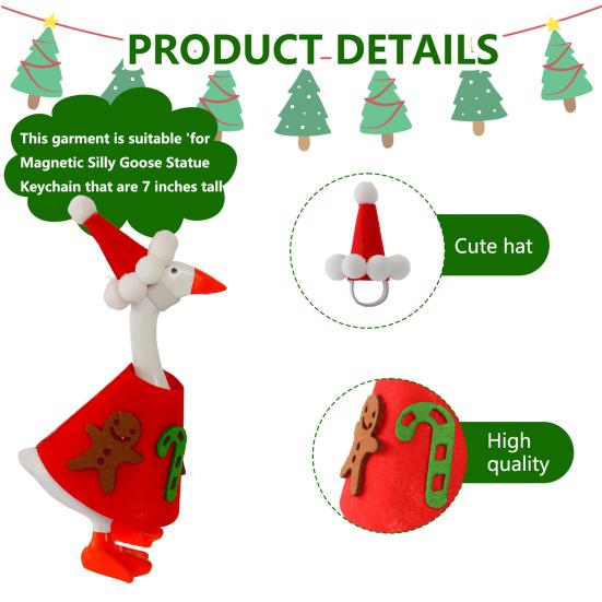 Christmas Goose Costume Felt Fabric Seasonal Goose Figurines Costume Handmade Festive Outfit Table Desk Decoration