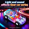 1Pcs Spinning Gears Light Up Toy Car LED Lights Music Transparent Police Car Toy Colorful with Universal Wheels Car Model