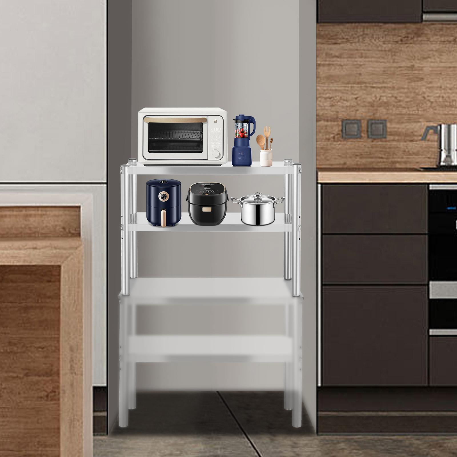 

Double Tier Stainless Steel Overshelf - Adjustable 2-Tier Kitchen Shelf for Prep Table & Workstation - 30 X 12 Inch Storage Rack 2-tier серебряный