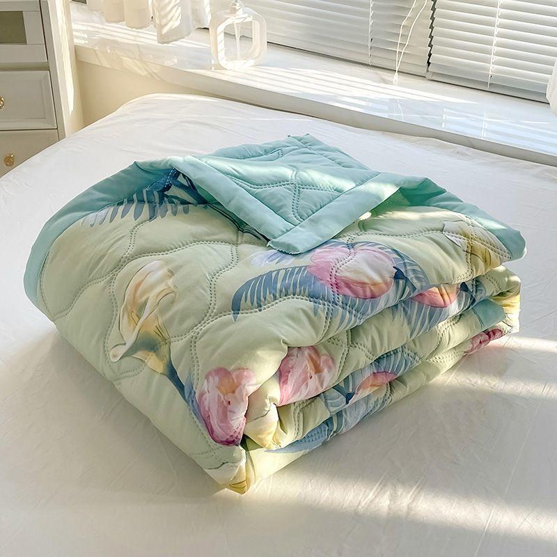 Skin-friendly Summer Cooling Thin Quilt, Printed Quilted Four Seasons Quilt, Soft and Comfortable Summer Thin Quilt, Single Double Hotel Home Bedroom