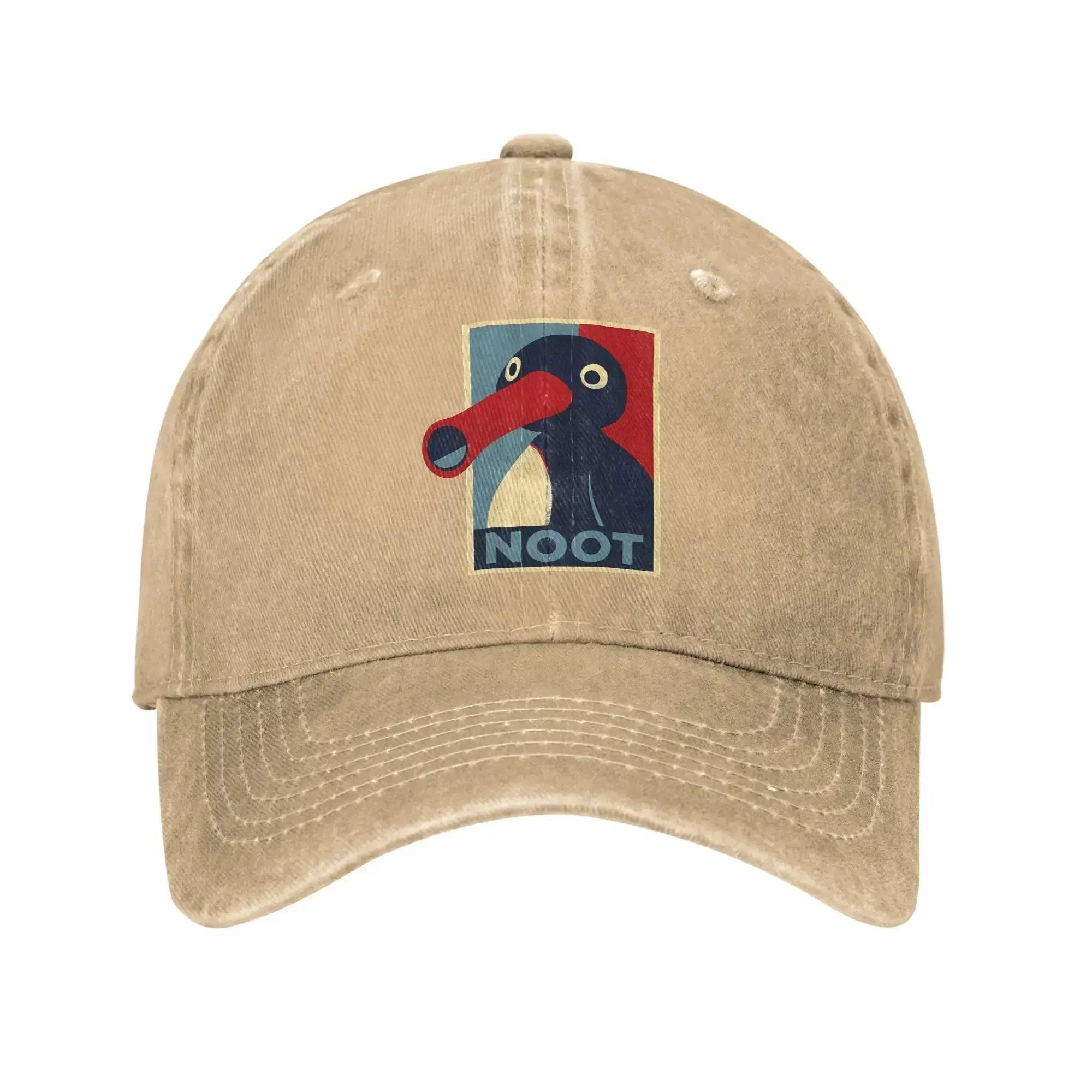 Pingu Noot Noot Casquette de Baseball Décontractée Course Hippie Chapeau de Camionneur Souffle de Printemps Design Couple Femmes Casquettes de Baseball Adjustable beige