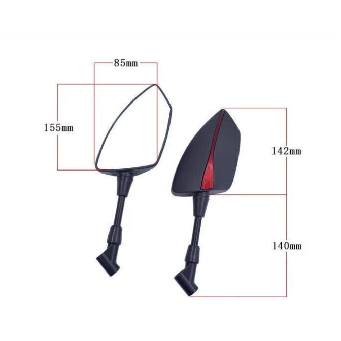 2PCS Universal Left Right Rear Rearview Mirrors For Yamaha Zuma 125 50 50F YW125