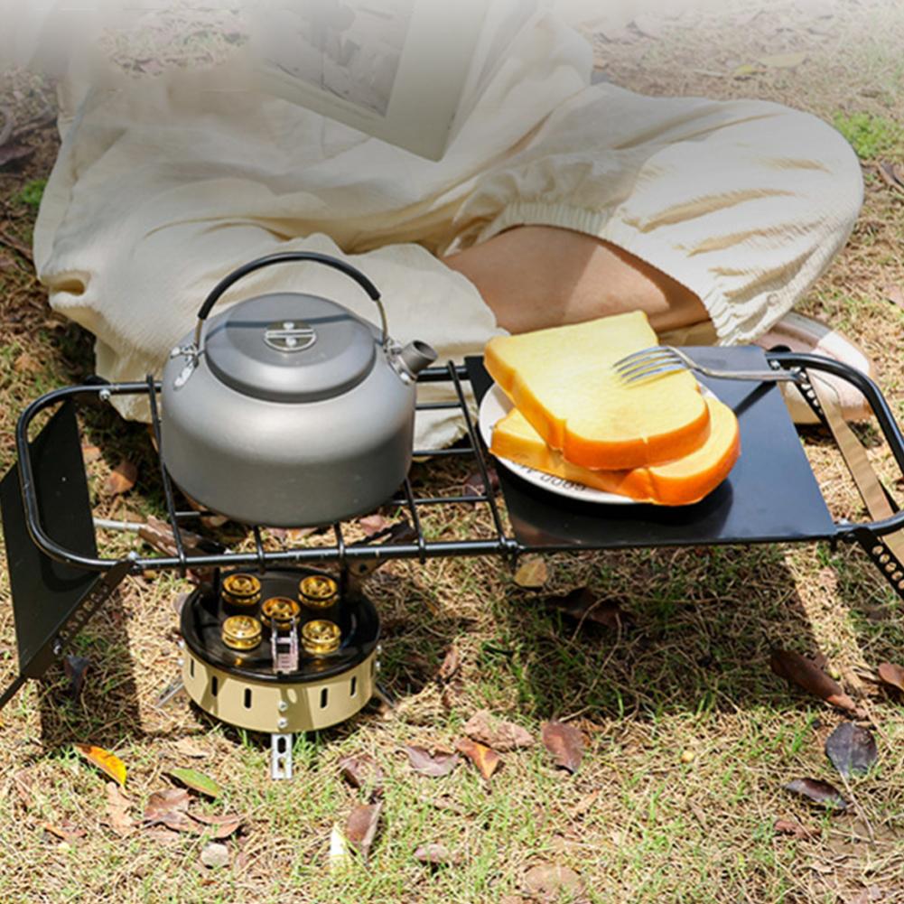 Mini Camping Table Adjustable Height Retractable Grid Table Outdoor Retractable Mesh Mini Stove Stand for Outdoor Camping Picnic