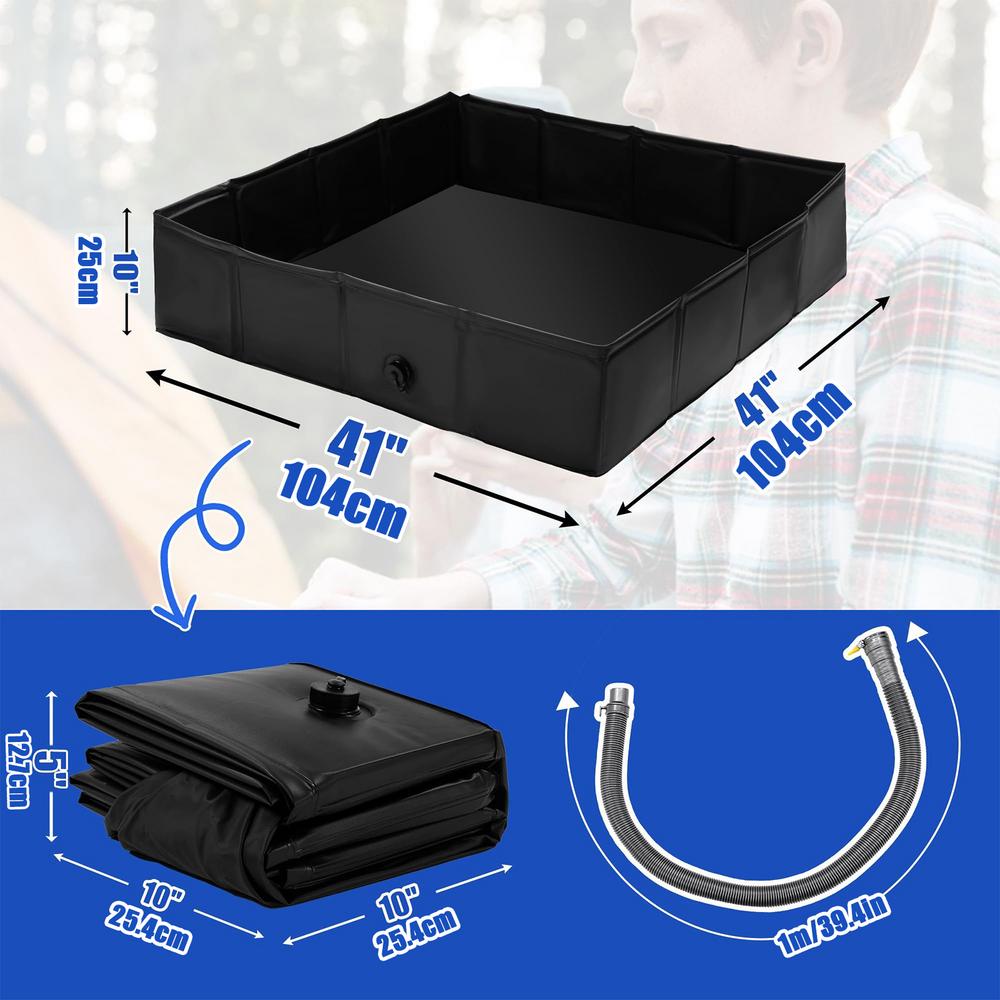 

Портативний піддон для душу Портативна тимчасова душова кабіна Зовнішня піднята конструкція Тент-навіс Дно з дренажним отвором для автофургона чорний