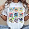Stitch Princess Polaroid Tshirt Cute Funny Stitch Dressed As Princesses