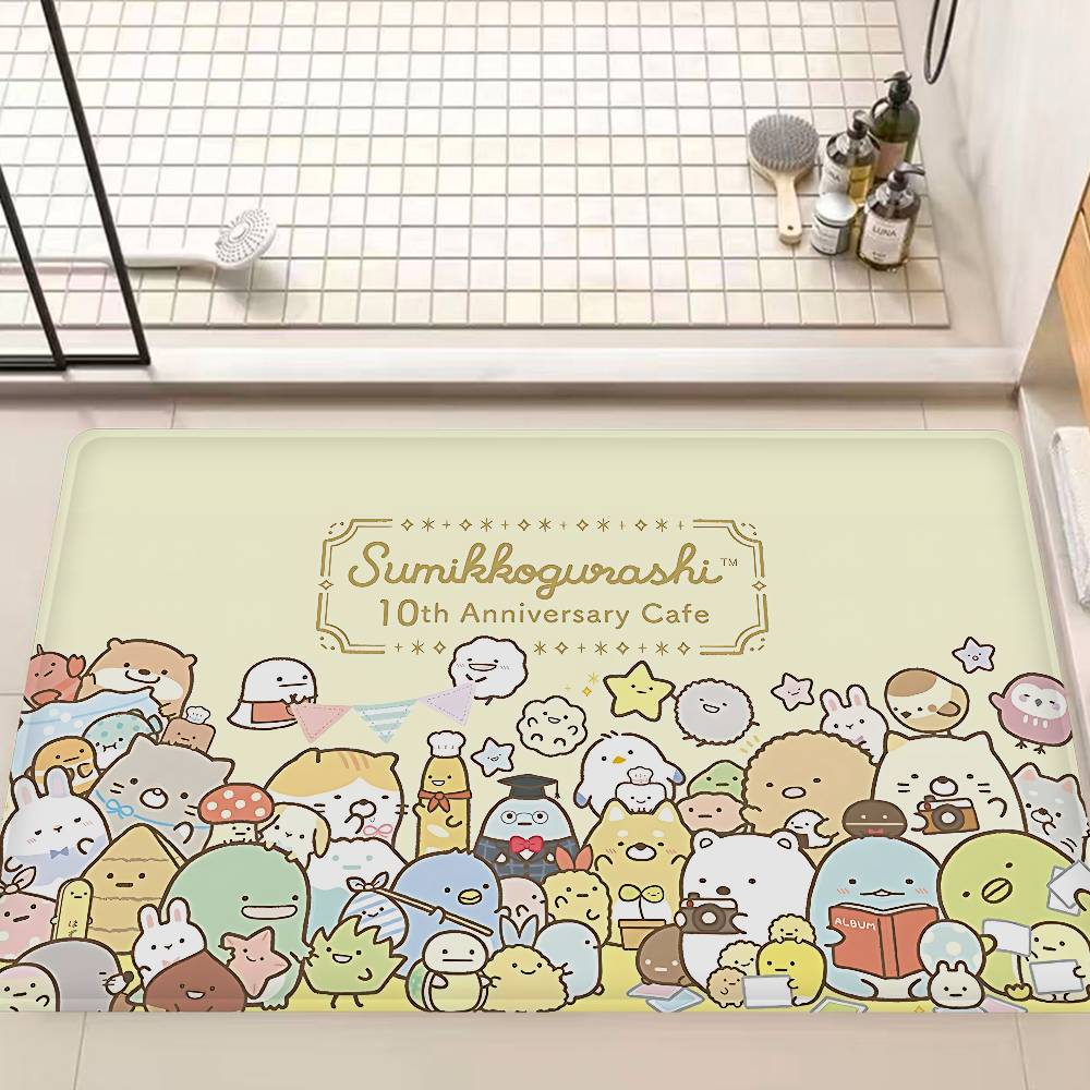 Kawaii Sumikko Gurashi Anime Floor Mat INS Style Soft Bedroom Floor House Laundry Room Mat Anti-skid Household Carpets