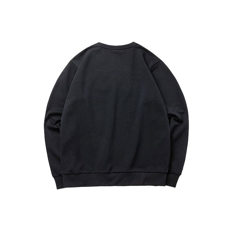 Anta Round Neck Pullover Printed Long-Sleeve Sweatshirt Men Tops Black Purple 952138737-9