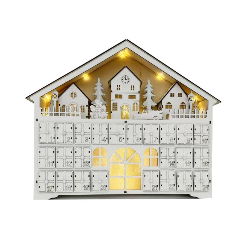 

Фестиваль 24-дневный рождественский календарь обратного отсчета Рождественский календарь обратного отсчета с 24 ящиками и рождественской сценой белый