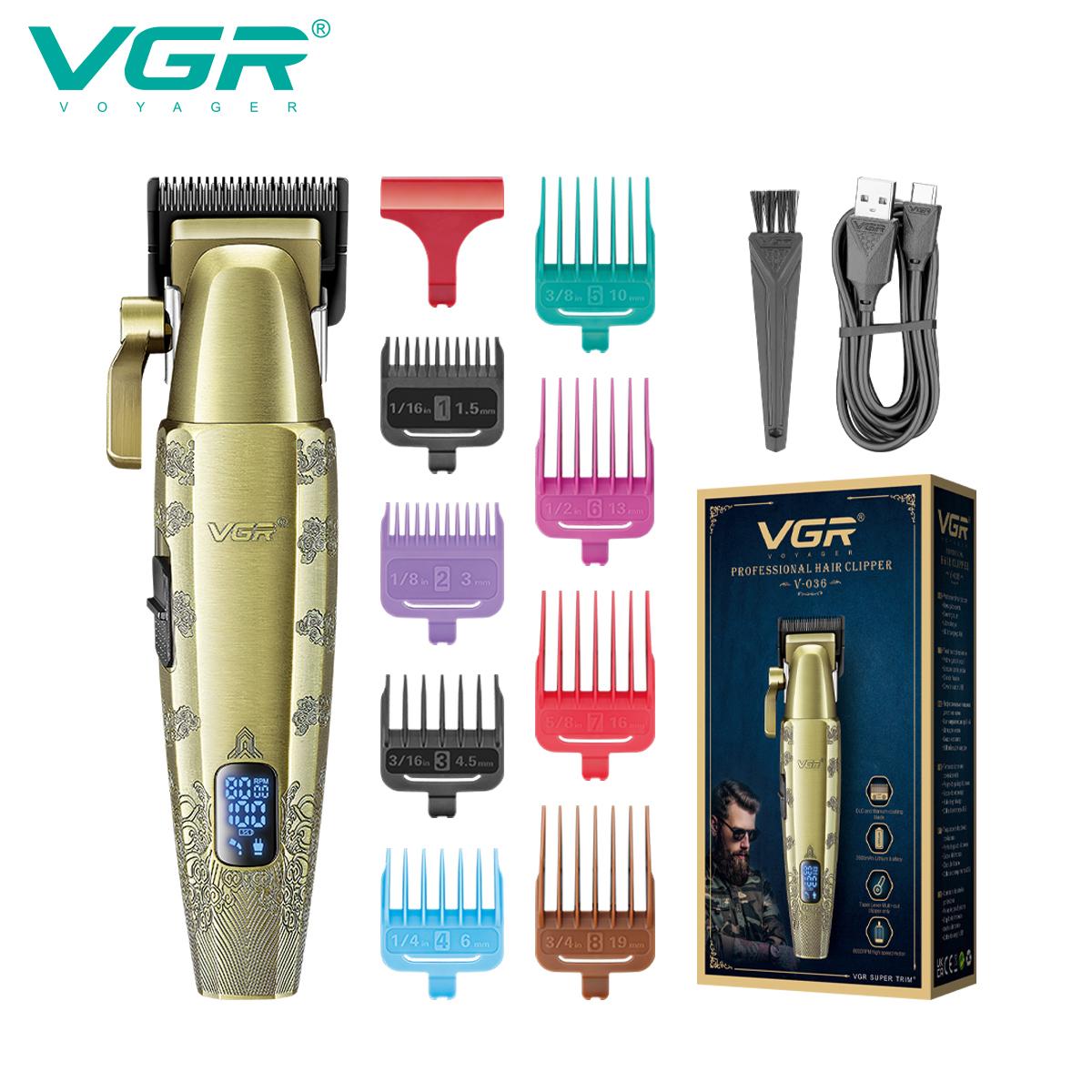 

2026 VGR Electric Clipper Carved Hair Clipper Retro Metal Electric Push Clipper for Men s Hair Clipper with Digital Display Home Razor Shaver V-036 жёлтый