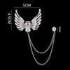 Men's Fashion Suit Brooch Simple Diamond Tassel Metal Wedding Dress Suit Brooch Collar Pin