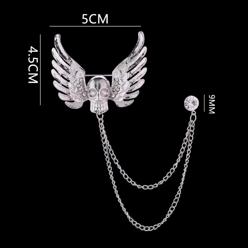 Men's Fashion Suit Brooch Simple Diamond Tassel Metal Wedding Dress Suit Brooch Collar Pin