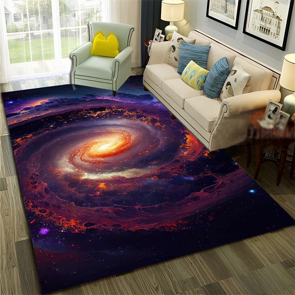 3D Univers Weltraum Galaxie Planet Stern Teppich Teppich für Zuhause Wohnzimmer Schlafzimmer Sofa Fußmatte Dekor,Kinderbereich Teppich Rutschfeste Bodenmatte